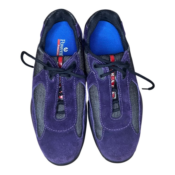 Prada America's Cup Purple Suede & Black Sneakers 38 - Picture 1 of 7